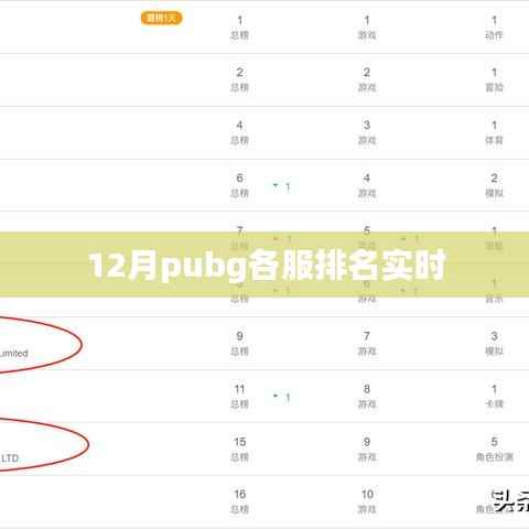 绝地求生PUBG各服排名实时更新