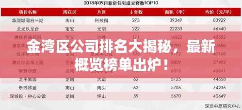 金湾区公司排名大揭秘,最新概览榜单出炉!